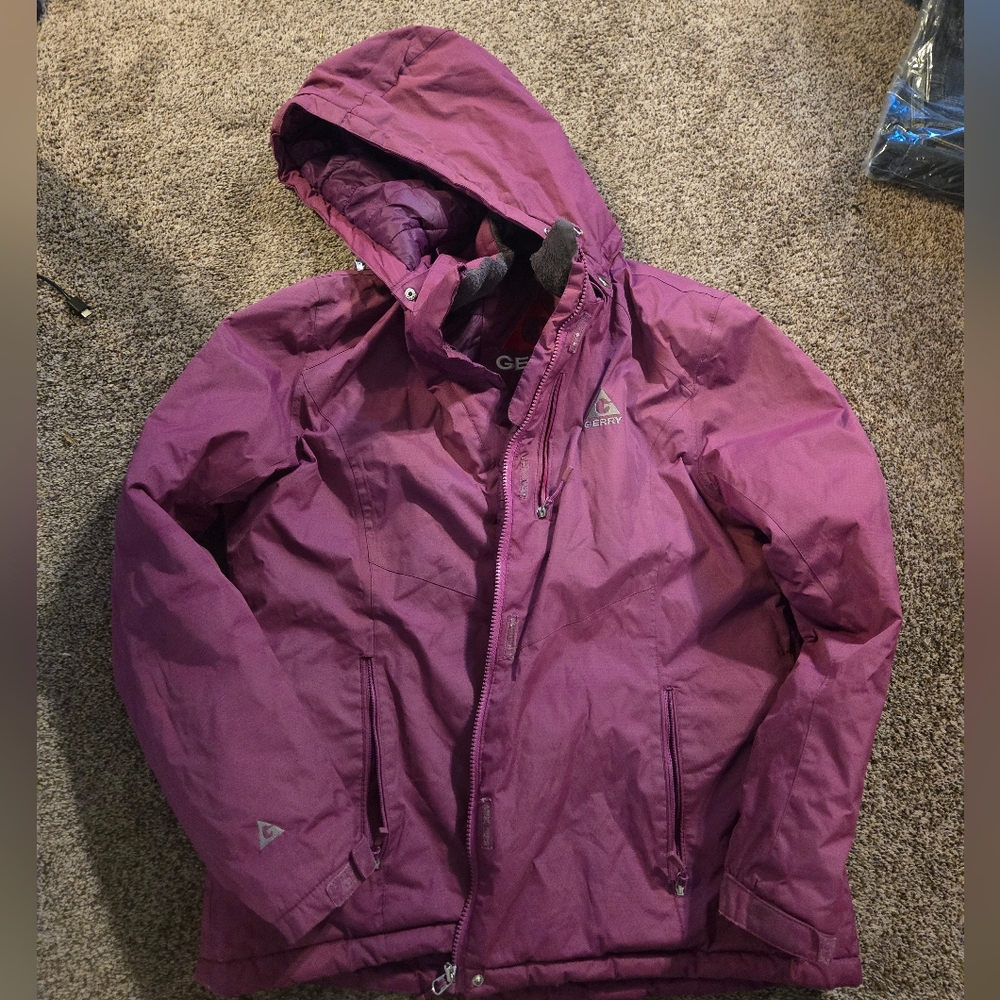 Gerry purple winter jacket w/ detachable snapped hood Womens XL